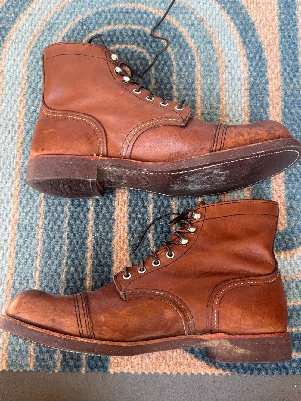 Red Wing Shoes Brown Leather Lace-Up Cap-Toe Boots size 10 - Picture 6 of 9